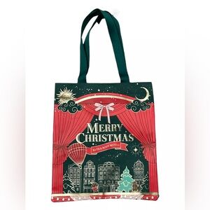 Bath & Body Works MERRY CHRISTMAS Red & Green Shopper Tote Bag Large Size